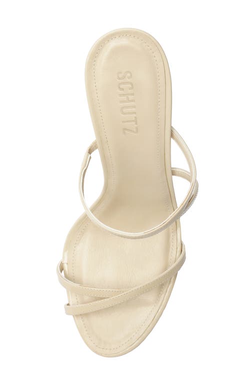 Schutz Diana Leather Stiletto Slide Sandals In Off White