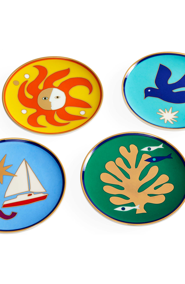 Jonathan Adler Playa Coaster Set, Alternate, color, Blue / Yellow / Green / Orange
