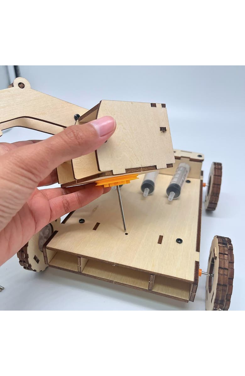 MODBOX DIY Hydraulic Bucket Loader, Building Craft Kit, Toy Vehicle Assembly, Alternate, color, Brown