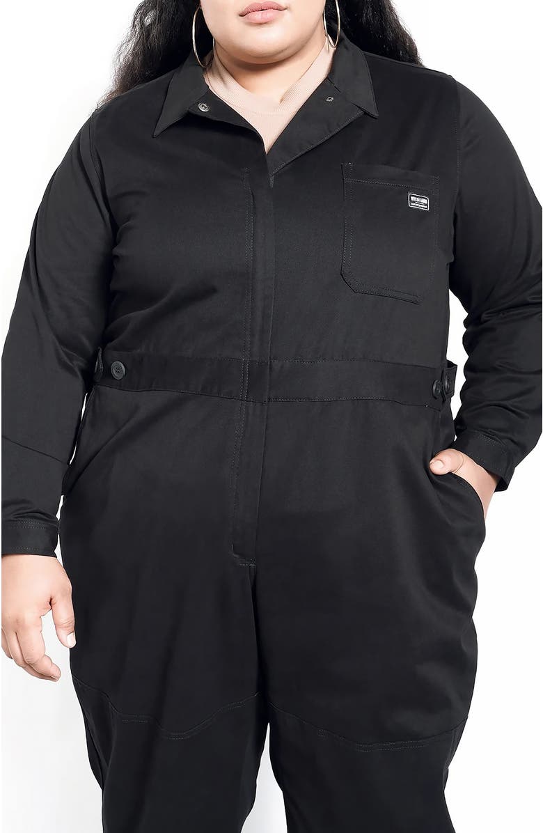 WILDFANG The Essential Long Sleeve High Waisted Coverall, Alternate, color, Black