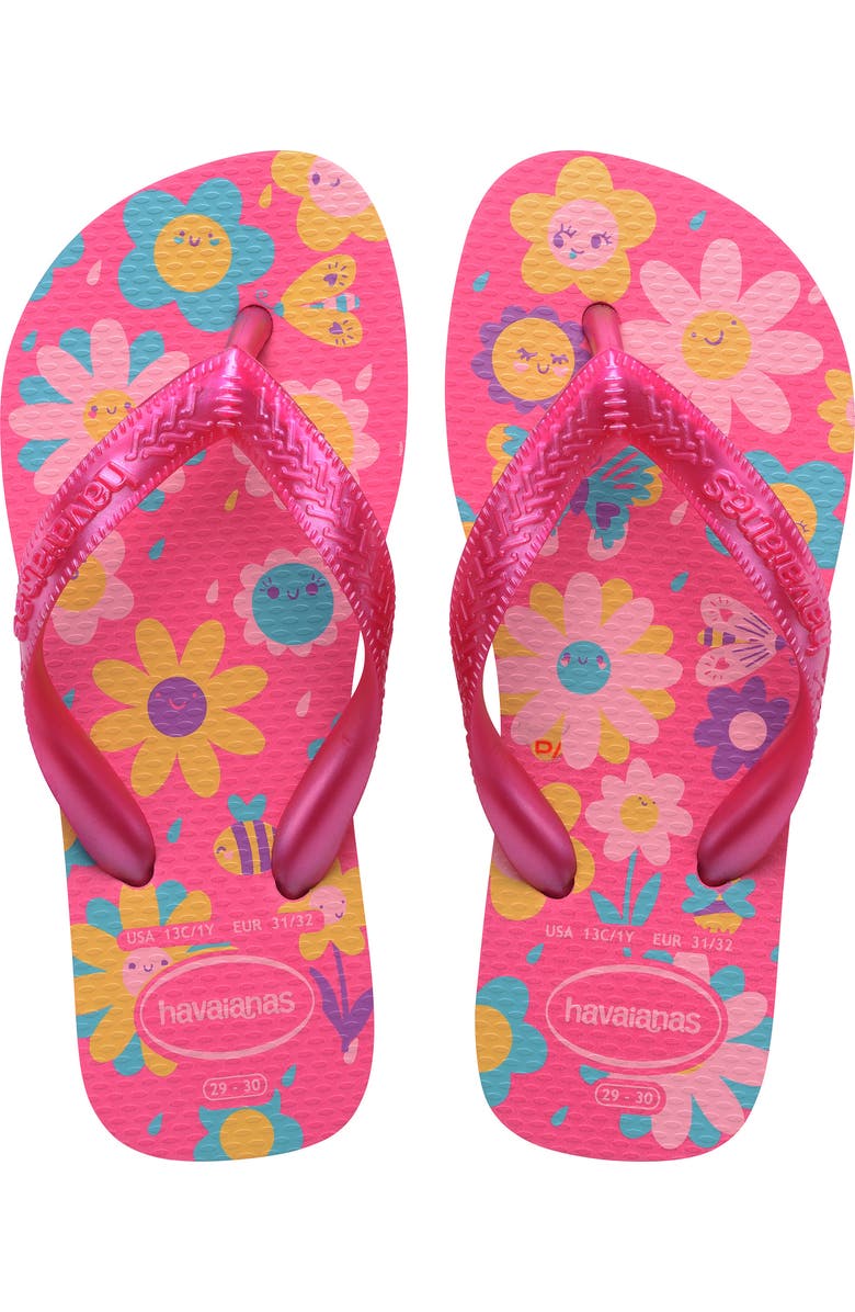 Havaianas Kids' Flores Flip Flop, Alternate, color, Pink Flux/ Pink Gum