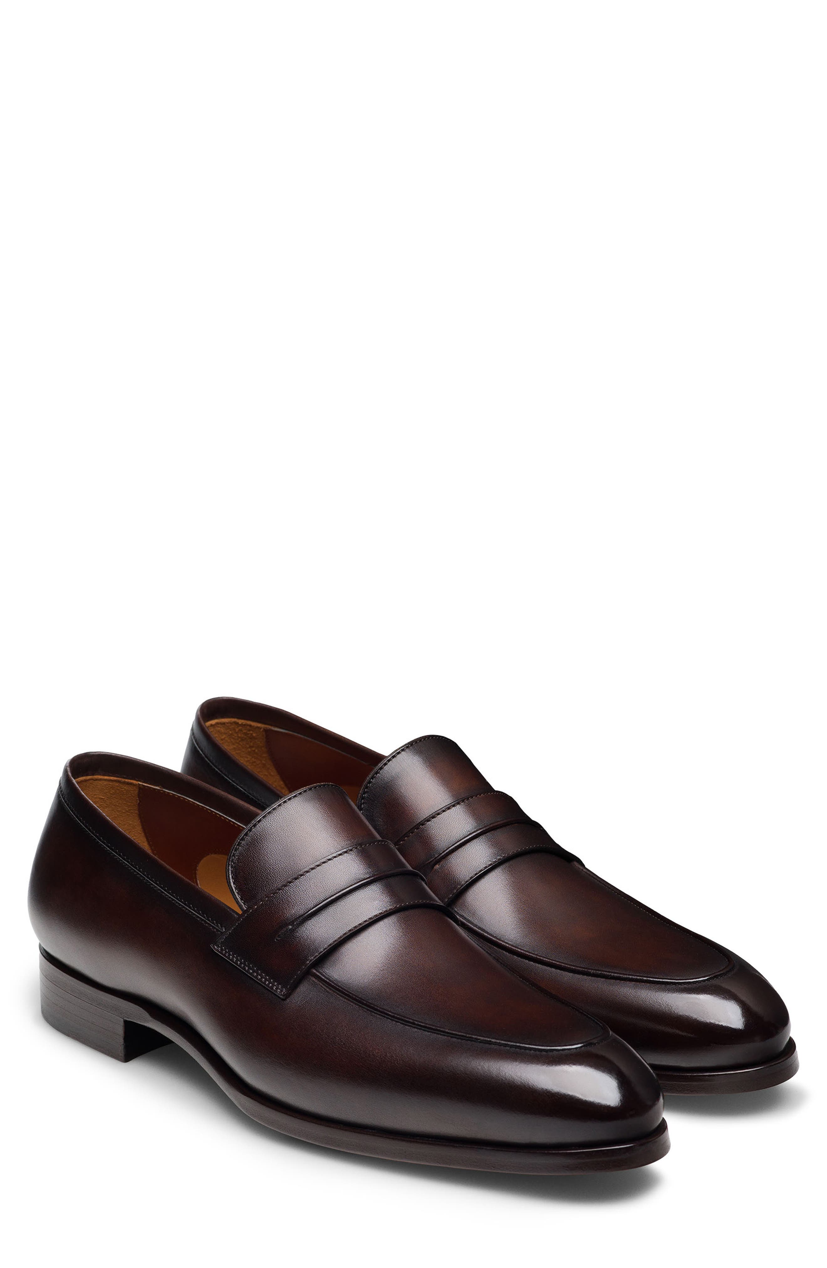 Magnanni Marquis Penny Loafer, Main, color, Brown