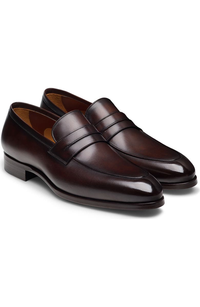 Magnanni Marquis Penny Loafer, Main, color, Brown