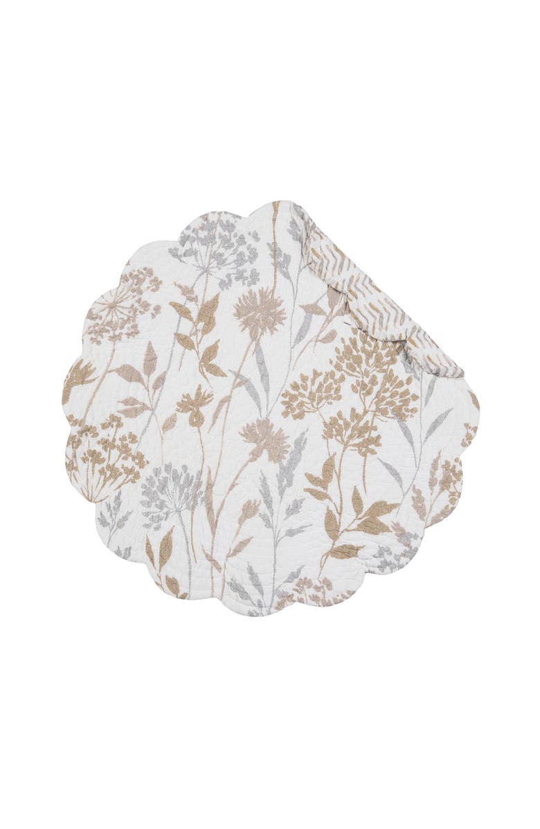 C&F Home Carmella Fields Round 100% Cotton Set of 6 Placemats 17", Alternate, color, Gold