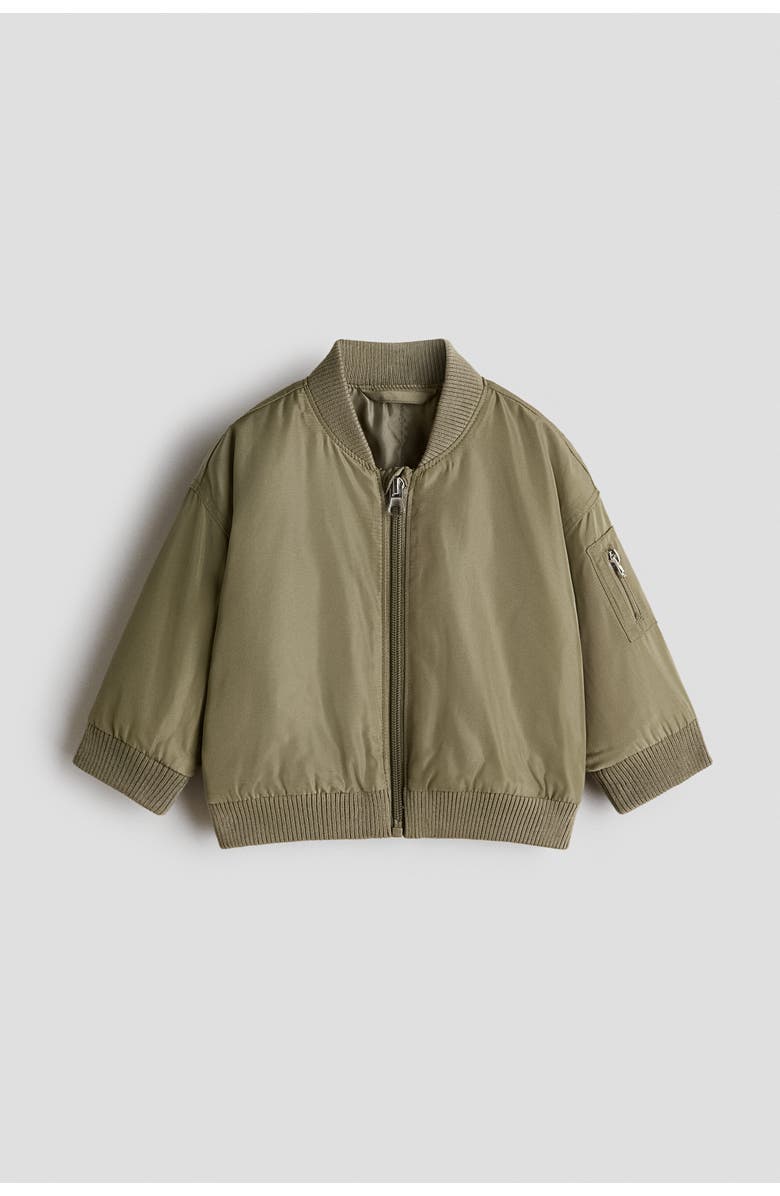 H&M Bomber Jacket, Main, color, Khaki Green