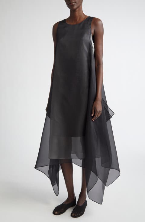 Layered Sleeveless Silk Organza Dress