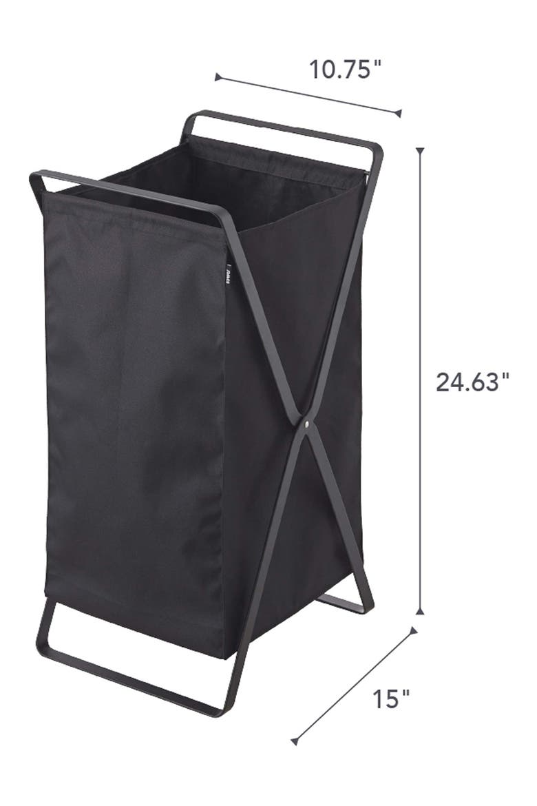 Tower Laundry Hamper, Alternate, color, BLACK