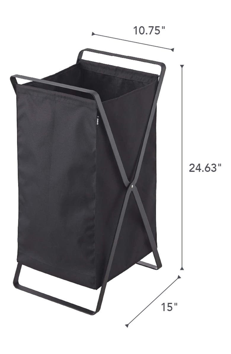 Yamazaki Tower Laundry Hamper, Alternate, color, Black