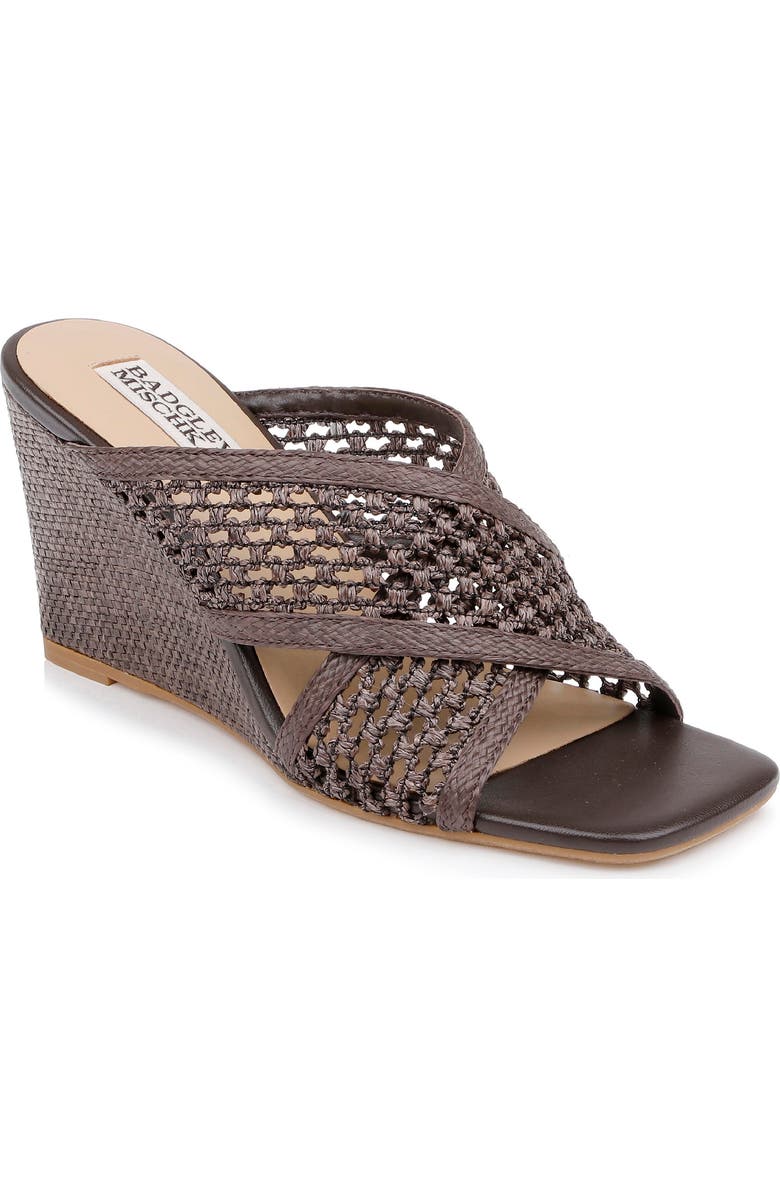 Badgley Mischka Collection Xandria Wedge Sandal, Main, color, Brown