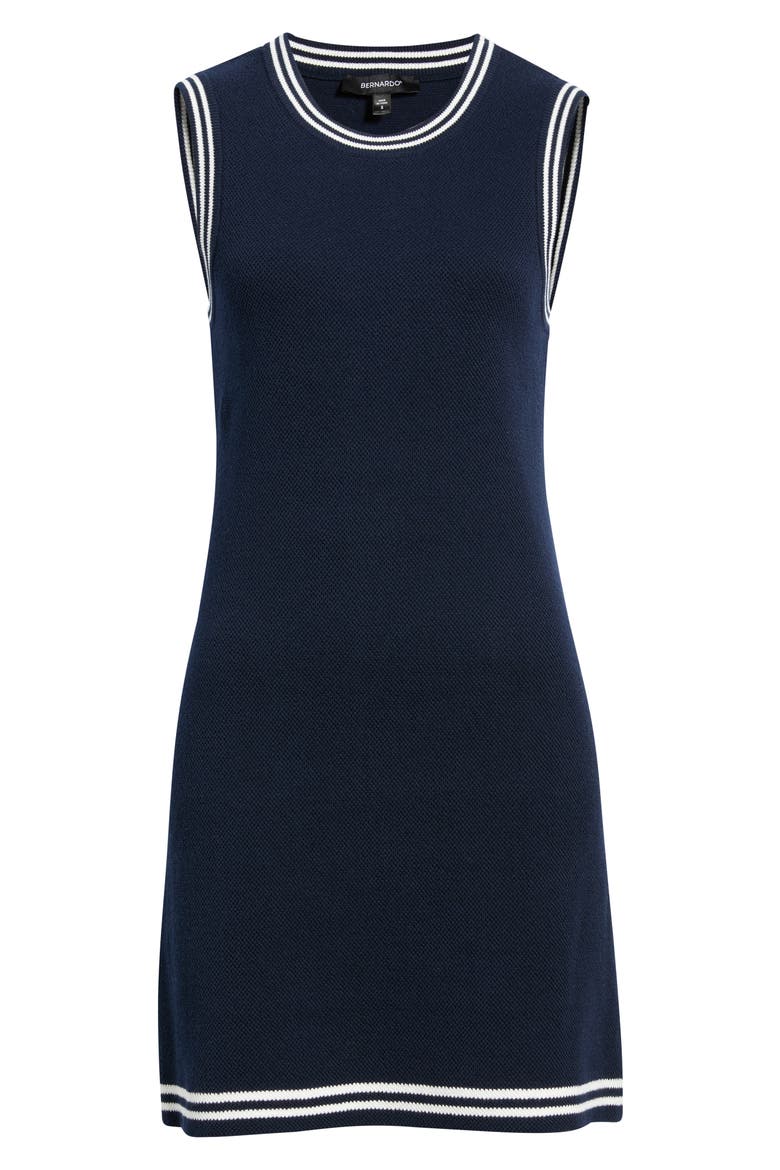 Varsity Cotton Sweater Dress, Main, color, EVENING BLUE