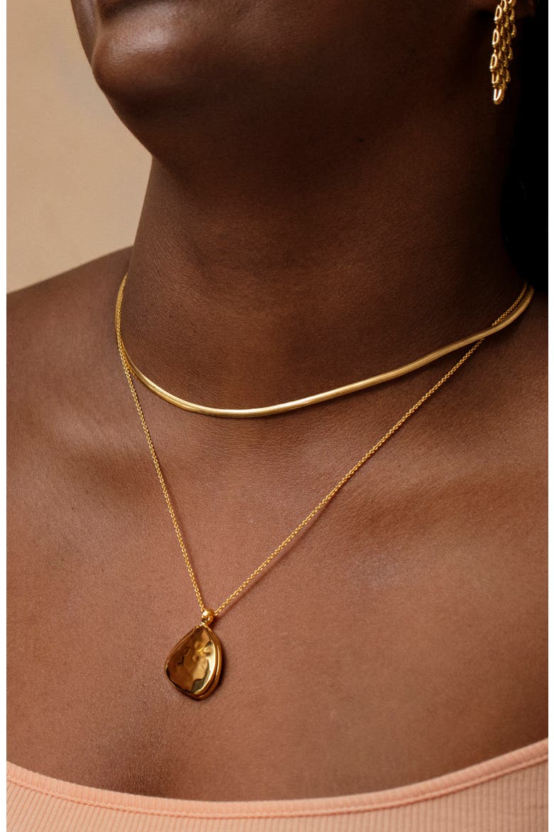 Deia Pebble Locket Necklace, Alternate, color, GP