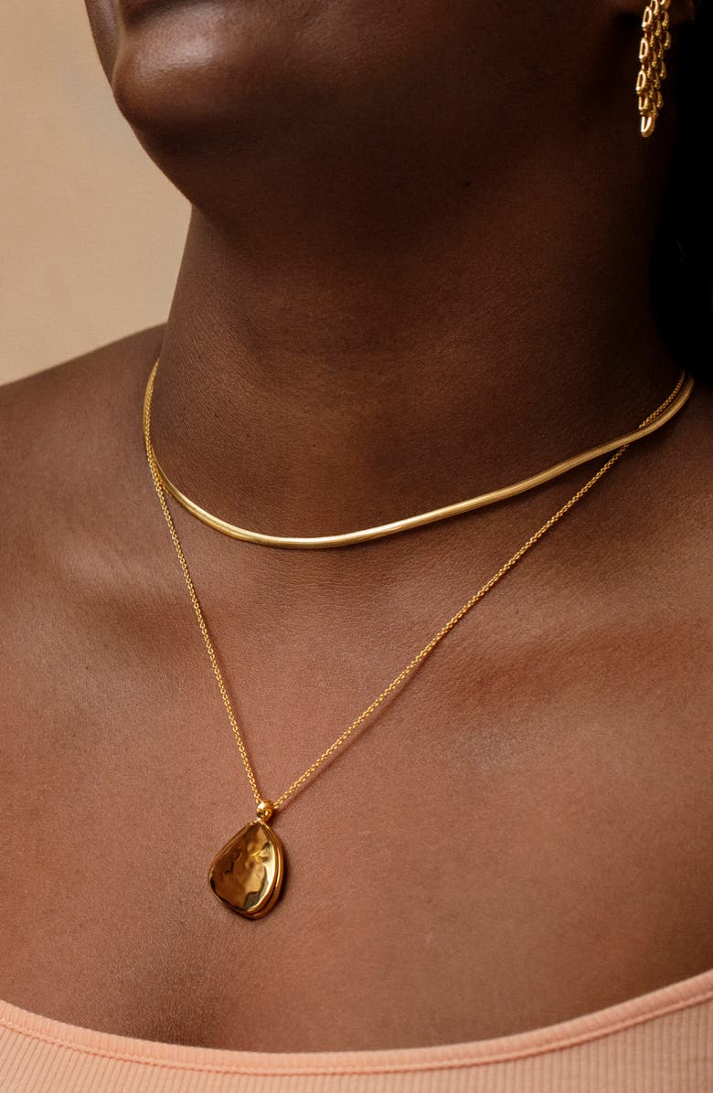 Monica Vinader Deia Pebble Locket Necklace, Alternate, color, Gp