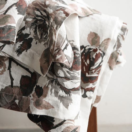 Cg Hunter Eggplant And Grey Roses Tablecloth In Brown