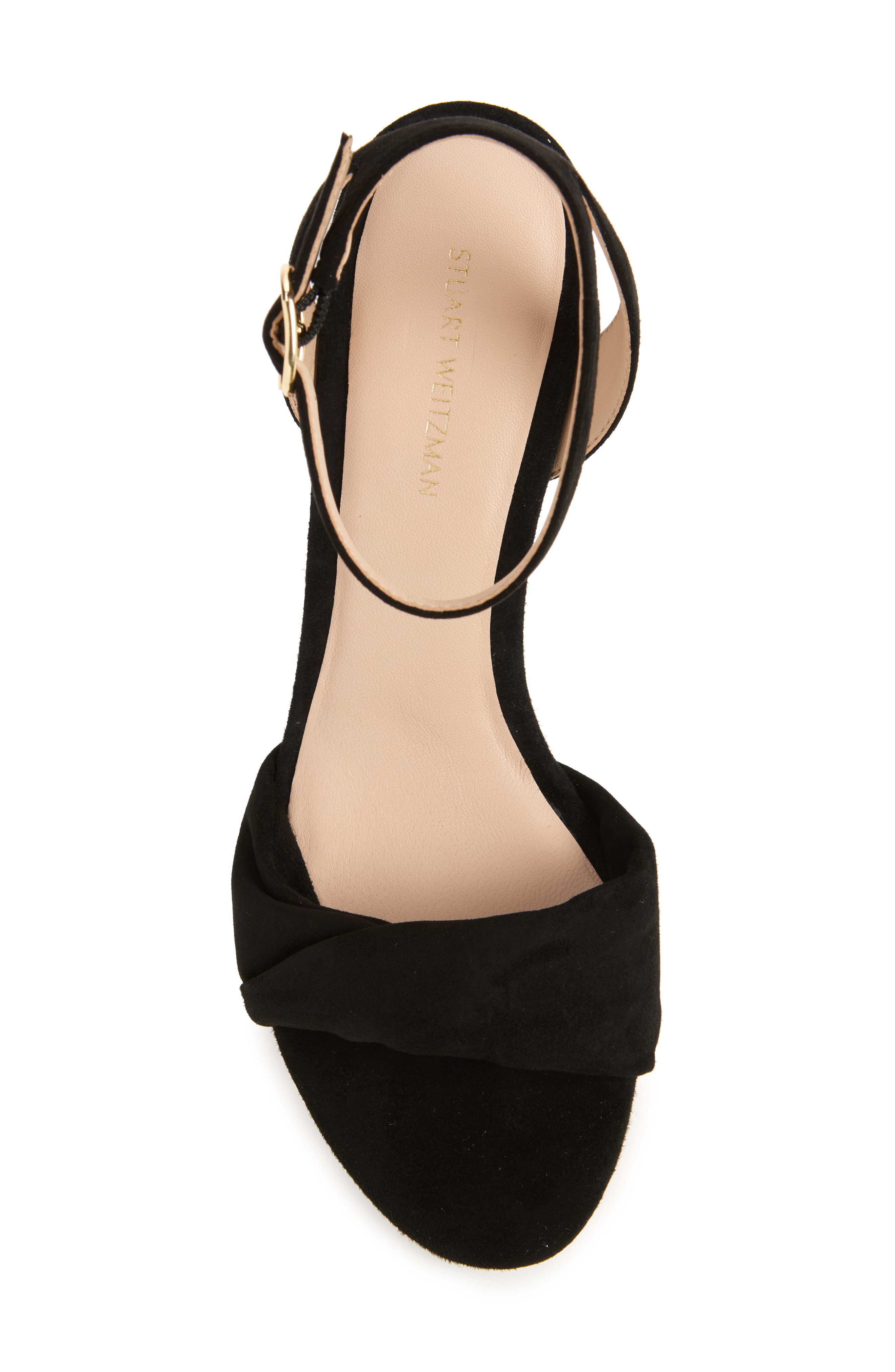 Stuart Weitzman Everly Block Heel Sandal, Alternate, color, Black