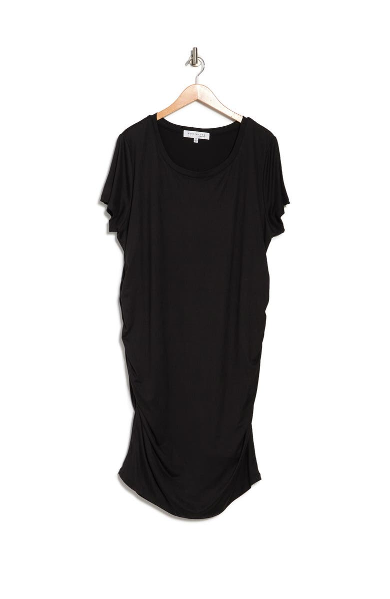 Socialite Curve Ruched Scoop Neck T-Shirt Dress, Main, color,