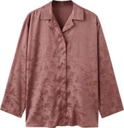 MANGO Jacquard Satin Button-Up Shirt
