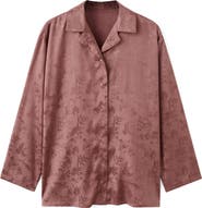 MANGO Jacquard Satin Button-Up Shirt