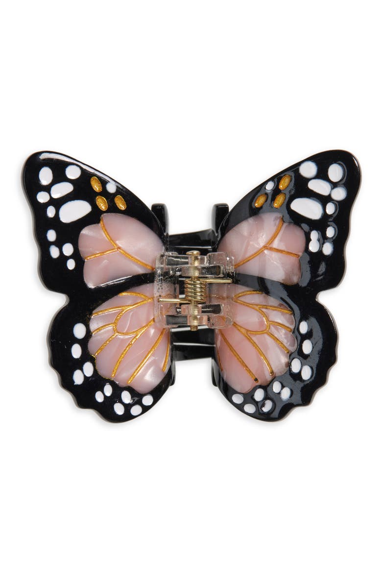 Mini Monarch Hair Claw Clip, Main, color, PINK