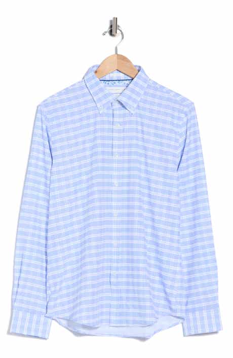 Gingham Tech Comfort Long Sleeve Button-Up Shirt