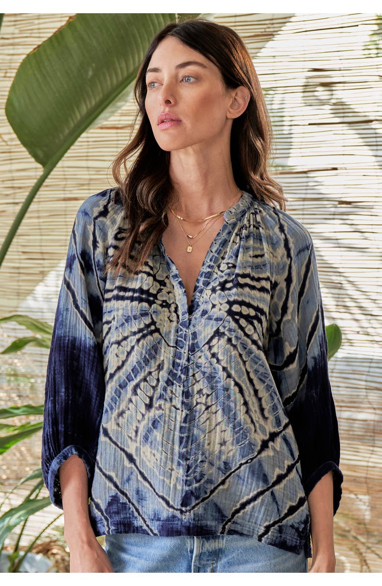 ocean+main Gauze Top, Alternate, color, Blue