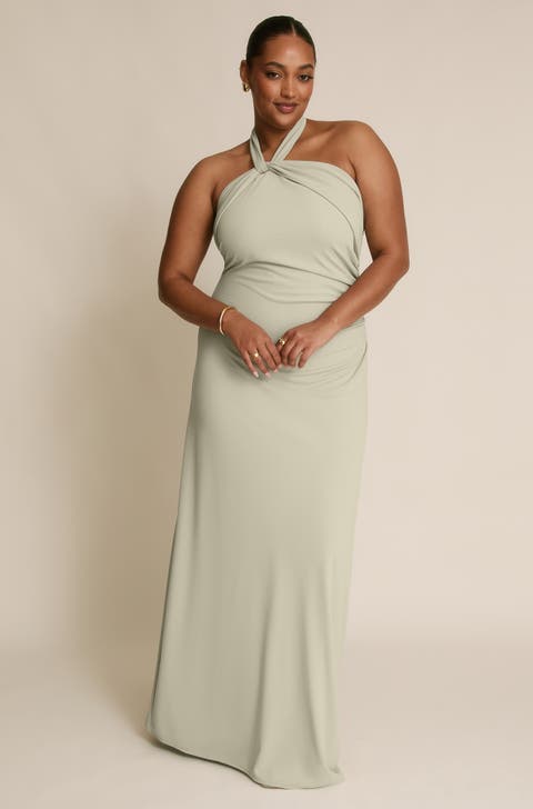 Halter Neck Stretch Bridesmaid Dress