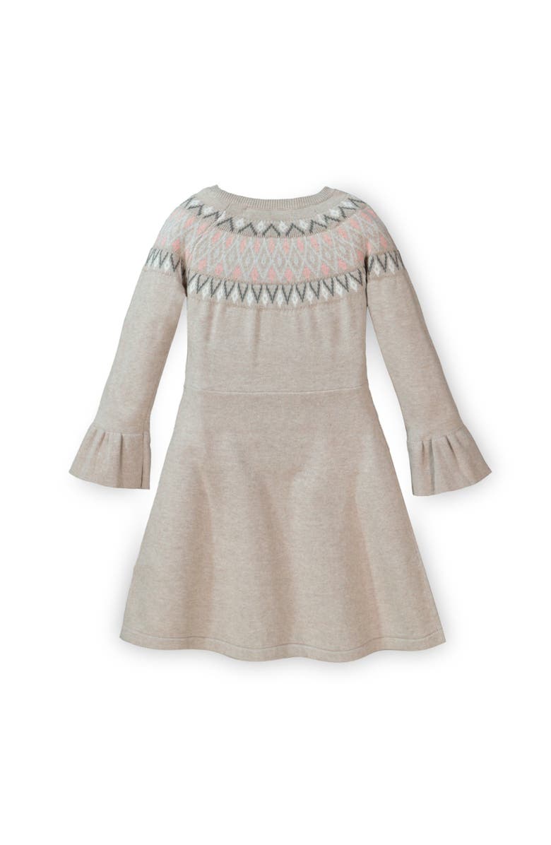 Hope & Henry Girls' Fair Isle Fit and Flare Sweater Dress, Toddler, Alternate, color, 