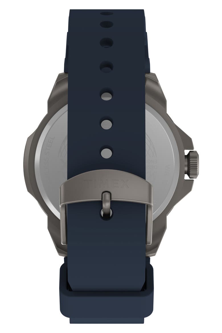 Expedition North Ridge Silicone Strap Watch, 42mm, Alternate, color, GREY/ BLUE/ BLUE