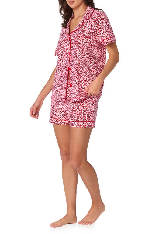 Bedhead Pajamas Bursting With Love Short Sleeve Pajama Set In Pink