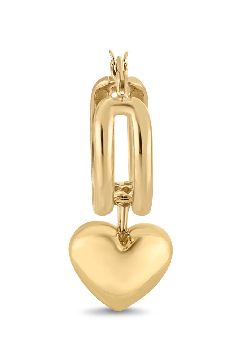 14k Gold Heart Charm Hoop Earrings, Alternate, color, 14K YELLOW GOLD