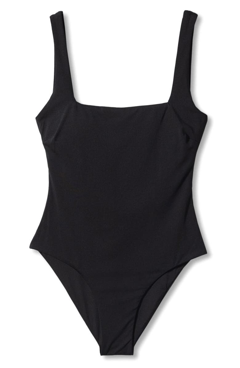MANGO Square Neck One-Piece Swimsuit, Alternate, color, 