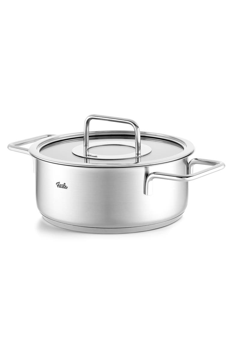 Pure Collection Stainless Steel Rondeau with Glass Lid, Alternate, color, Stainless Steel