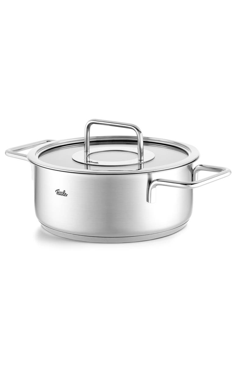 Fissler Pure Collection Stainless Steel Rondeau with Glass Lid, Alternate, color, Stainless Steel