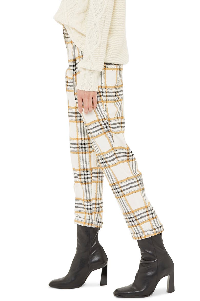 Three Button Tapered Trousers, Alternate, color, MUSTARD MULTI