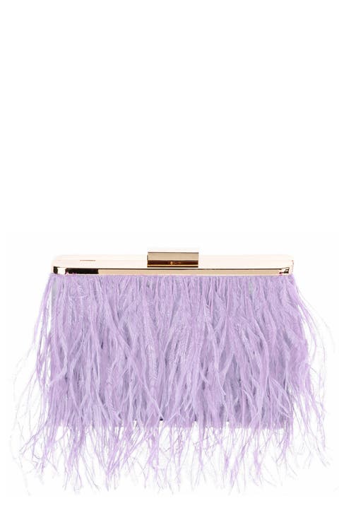 Ostrich Feather Embellished Clutch