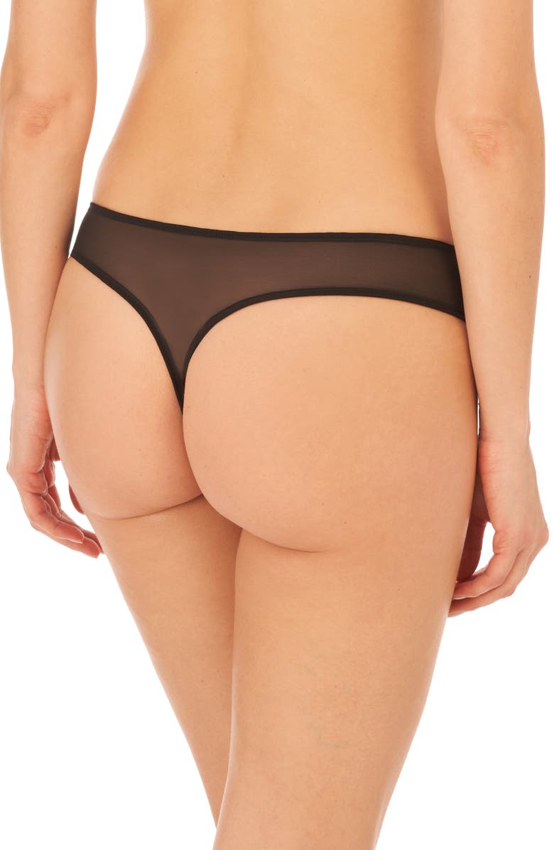 Natori Embroidered Mesh Thong, Alternate, color,