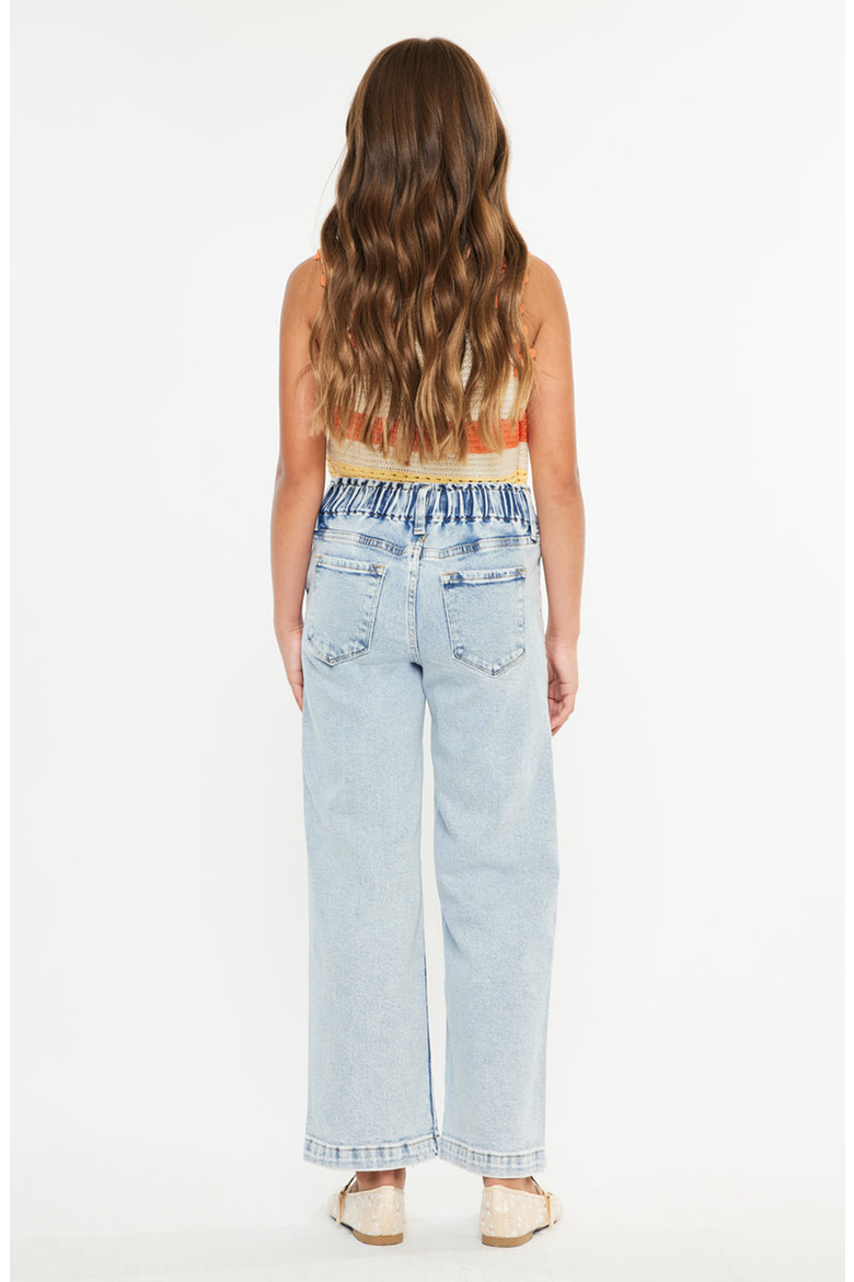 Rubi High Rise Wide Leg Kids Jeans, Alternate, color, Light Wash