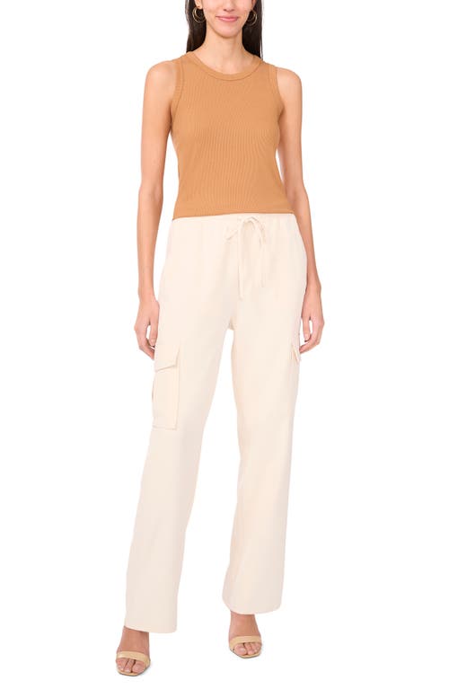 Halogen ® Fitted Ribbed Tank Top In Sugar Camel