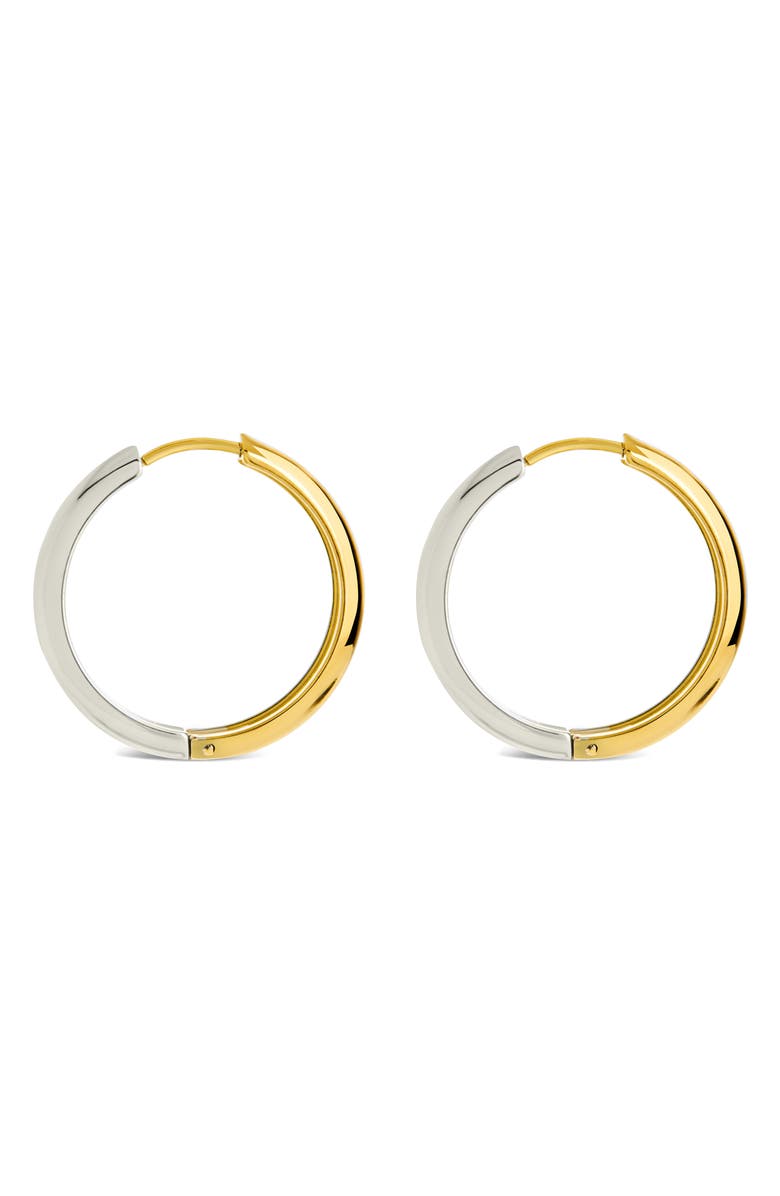 Sterling Forever Two Tone Hoop Earrings, Alternate, color, Dual Tone