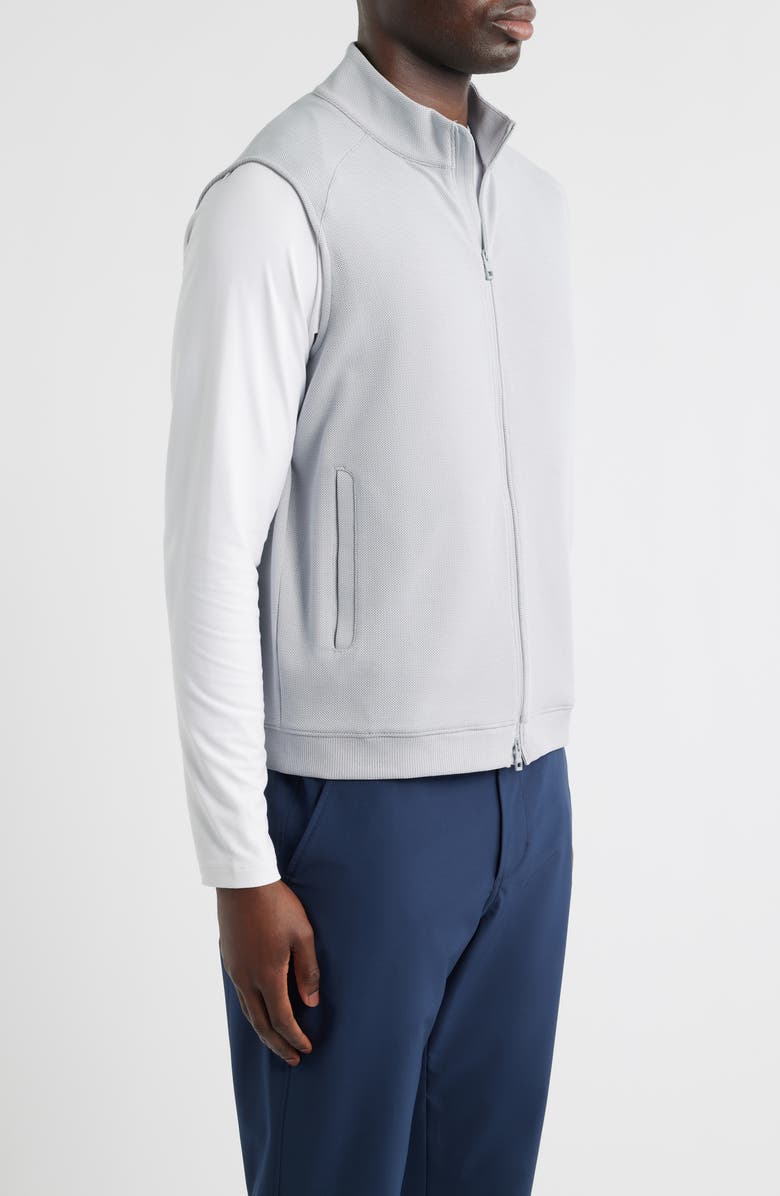 Peter Millar Cradle Piqué Performance Full Zip Vest, Alternate, color, British Grey