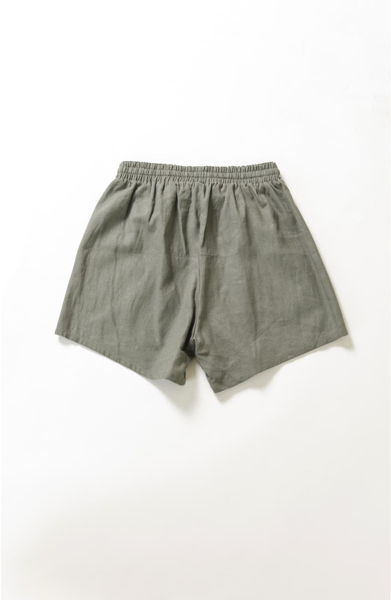 POPLINEN Plus Rita Linen Shorts, Alternate, color, Olive
