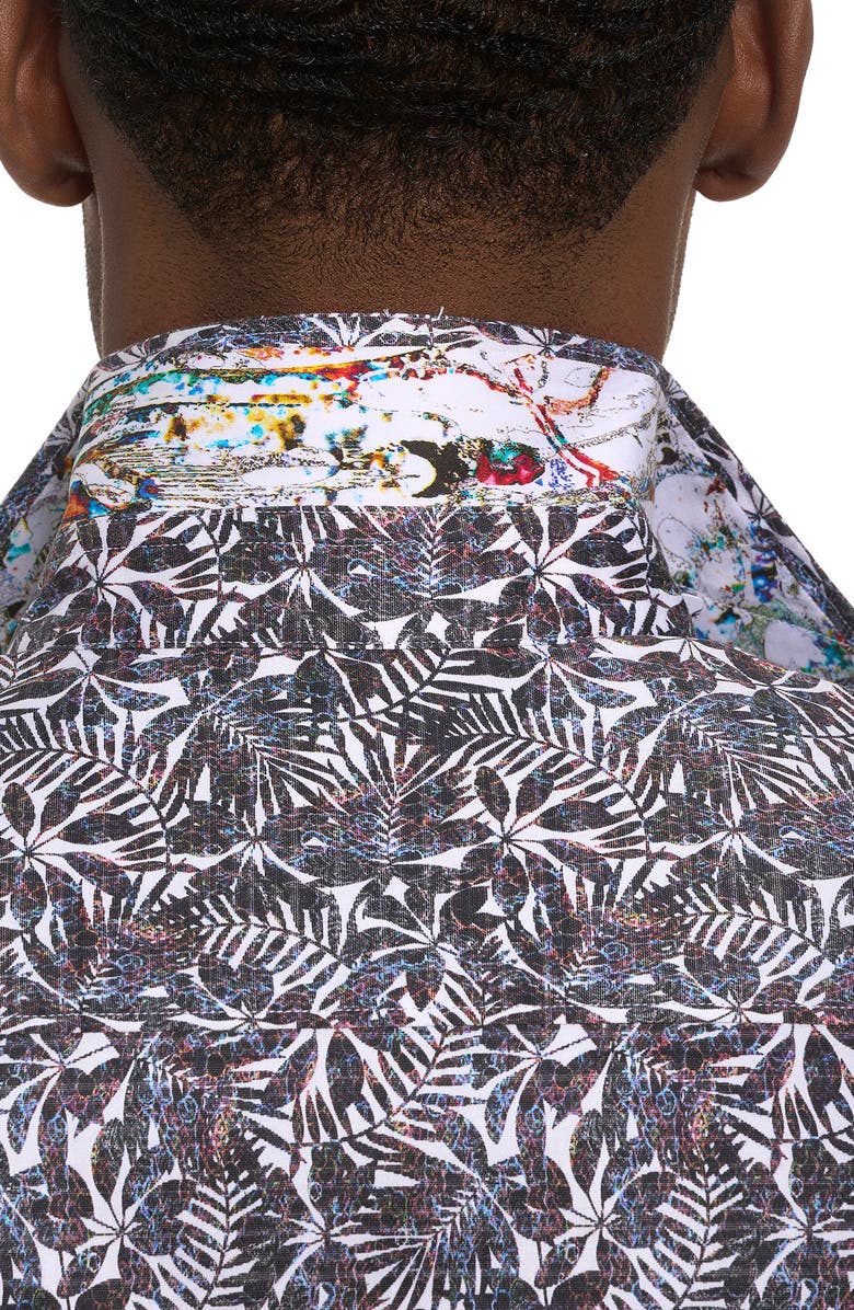 Robert Graham Aegean Stretch Button-Up Shirt, Alternate, color, Black Multi