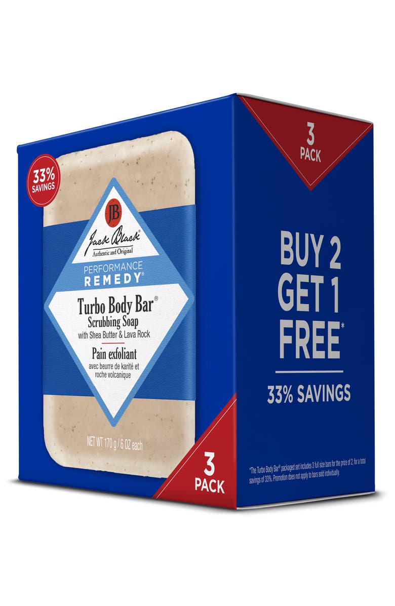 Jack Black Turbo Body Scrubbing Soap Bar 3-Pack, Main, color,