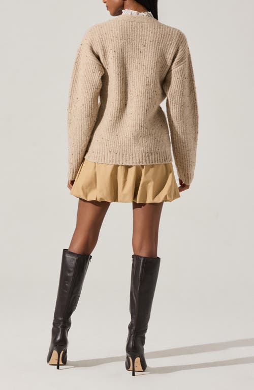 Astr The Label Saffi V-neck Cardigan In Neutral