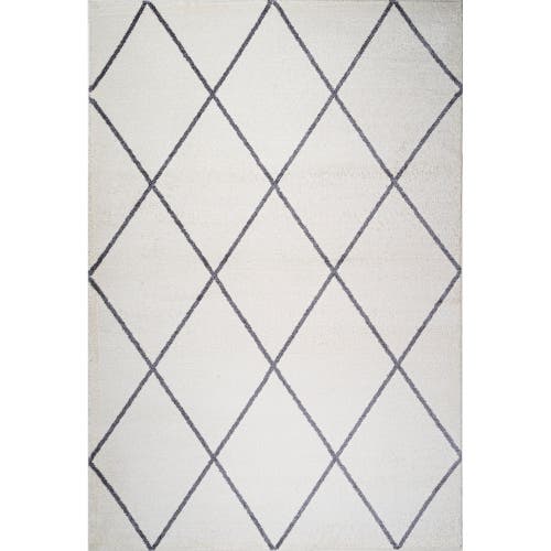 Jonathan Y Cole Minimalist Diamond Trellis Area Rug In White/gray