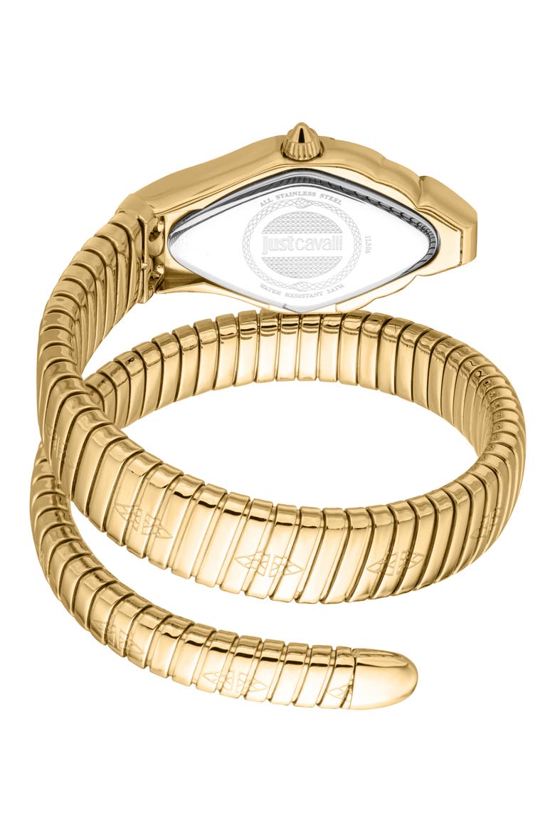Snake Wraparound Bracelet Watch, 22mm x 36mm, Alternate, color, GOLD