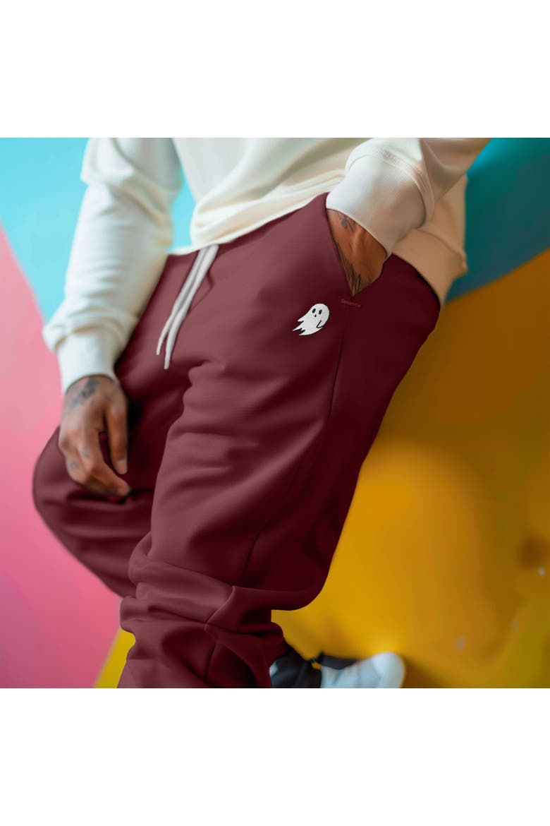 Mens Ghost Fleece Jogger Sweatpants, Alternate, color, Maroon
