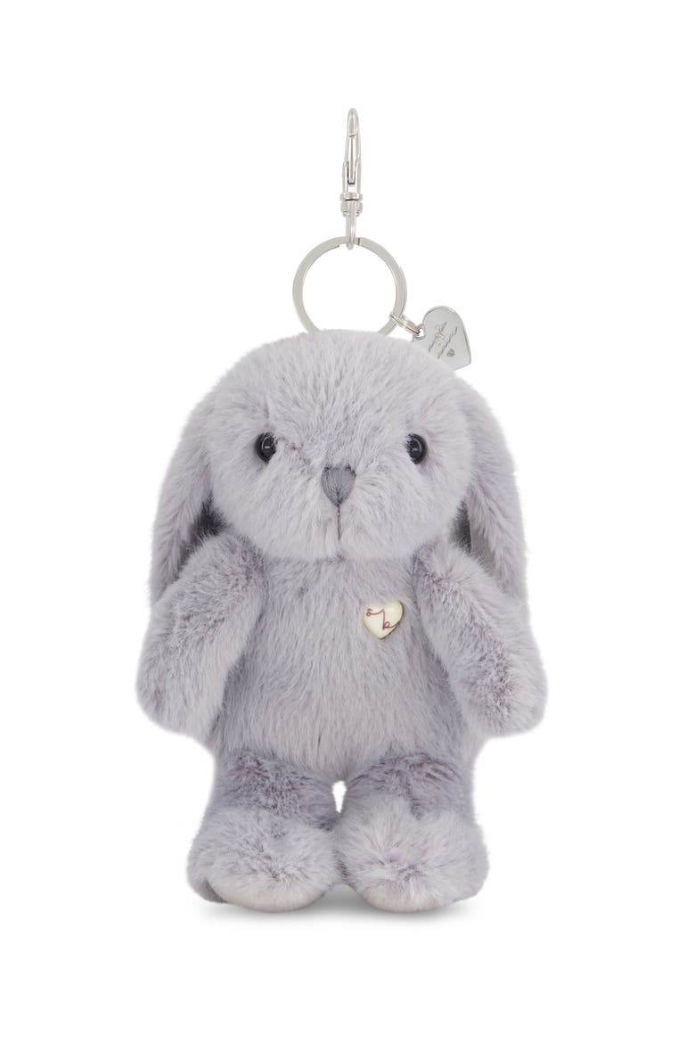 Penelope 6" Plush Bunny Keychain with Metal Swivel Clip, Main, color, Silver