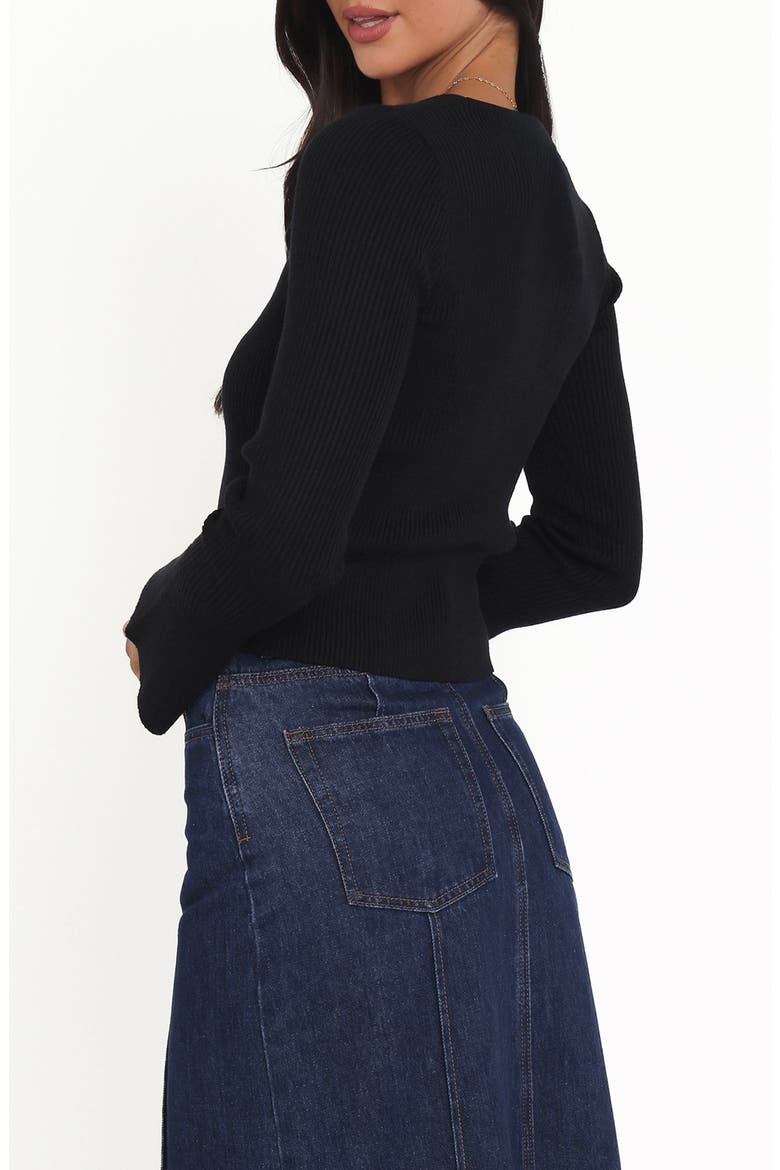 Rosienna Cutout Rib Top, Alternate, color, BLACK