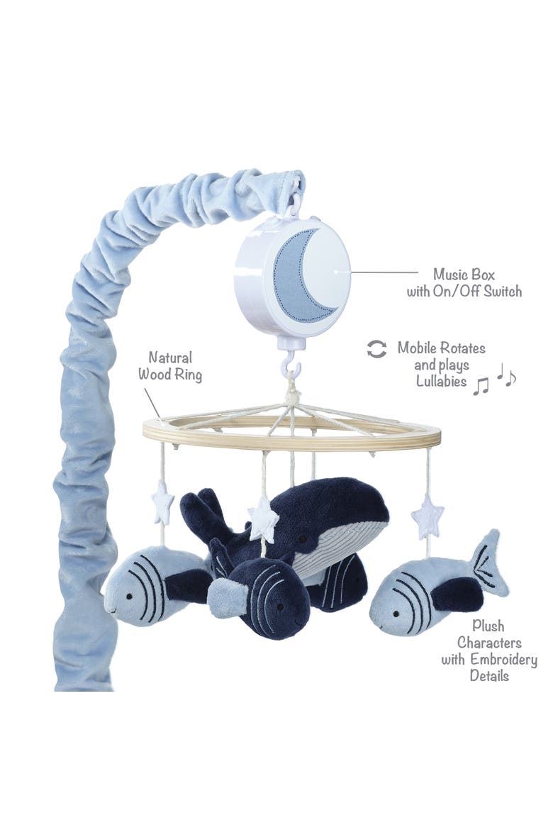 Bubbles & Squirt Whale/Fish Musical Baby Crib Mobile Soother Toy, Alternate, color, Blue