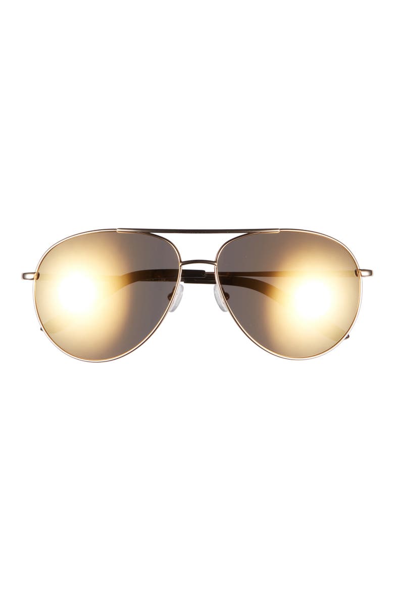 Chance 61mm Mirrored Aviator Sunglasses, Main, color, GOLD/BROWN/GOLD